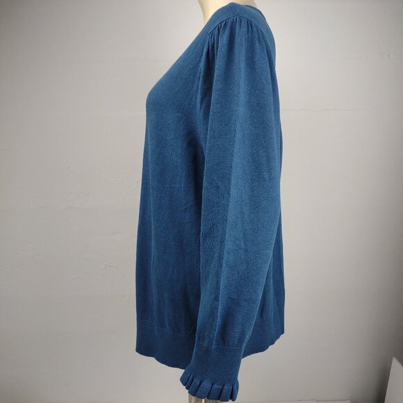 NWT Talbots blue cotton blend lightweight button front cardigan womens 3X XXXL - Picture 7 of 9